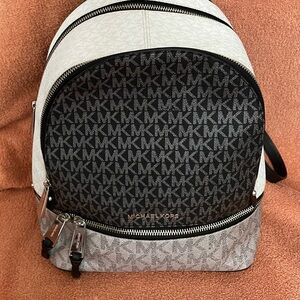 Michael Kors Monogram Black and Cream Backpack